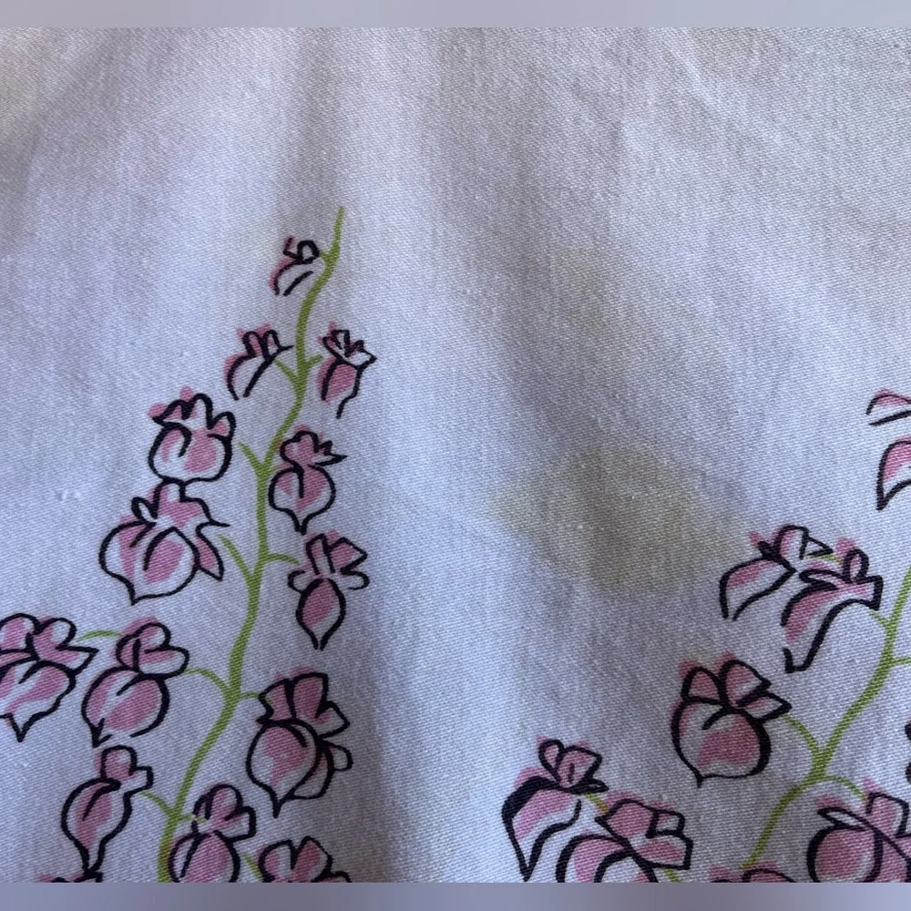 Vintage Springtime table cloth.